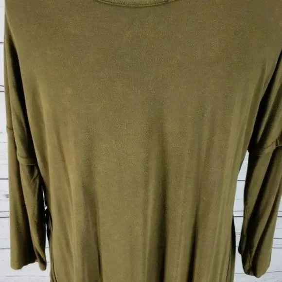 POL Olive Green Tunic small‎ dolman Dress blouse - Picture 6 of 8